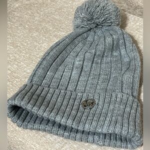 Michael Kors Gray Cable Knit Beanie Pom cap